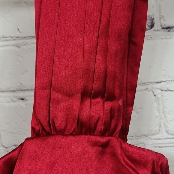 Antonio Melani Red One Shoulder Satin Dress Women's Bridesmaid Formal Party - Picture 7 of 10